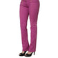 Alviero Martini Prima Classe Purple Cotton Slim Fit Denim Trouser Jeans
