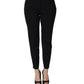 Peserico Black Skinny Mid Waist Chino Women Trouser Pants