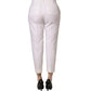 Peserico White Skinny High Waist Chino Cropped Trouser Pants