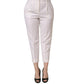 Peserico White Skinny High Waist Chino Cropped Trouser Pants