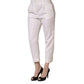 Peserico White Skinny High Waist Chino Cropped Trouser Pants