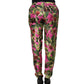 Dolce & Gabbana Fuchsia Fig Fruit Leaf Tapered Trouser Pants