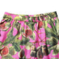 Dolce & Gabbana Fuchsia Fig Fruit Leaf Tapered Trouser Pants