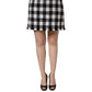 Dolce & Gabbana Black White Tweed Houndstooth Mini Skirt
