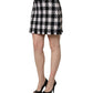 Dolce & Gabbana Black White Tweed Houndstooth Mini Skirt