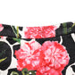 Dolce & Gabbana Black Pink Carnation Floral Print Jacquard Mini Skirt