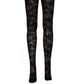 Dolce & Gabbana Black Floral Lace Thigh High Stockings Socks