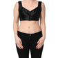 Dolce & Gabbana Black Satin Nylon Corset Sleeveless Cropped Top