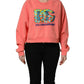 Dolce & Gabbana Pink Graphic Crew Neck Cropped Sweatshirt Sweater