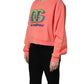 Dolce & Gabbana Pink Graphic Crew Neck Cropped Sweatshirt Sweater