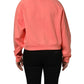 Dolce & Gabbana Pink Graphic Crew Neck Cropped Sweatshirt Sweater