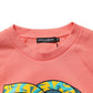 Dolce & Gabbana Pink Graphic Crew Neck Cropped Sweatshirt Sweater