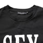 Dolce & Gabbana Black Jersey Graphic Short Sleeve Crew Neck T-shirt