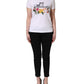 Dolce & Gabbana White Floral Graphic Short Sleeve Crew Neck T-shirt