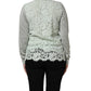Dolce & Gabbana Green Button Down Silk Long Sleeve Cardigan Sweater