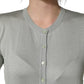 Dolce & Gabbana Green Button Down Silk Long Sleeve Cardigan Sweater