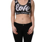 Dolce & Gabbana Black DG Love Yourself Sports Bra Cropped Top