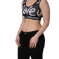 Dolce & Gabbana Black DG Love Yourself Sports Bra Cropped Top