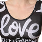 Dolce & Gabbana Black DG Love Yourself Sports Bra Cropped Top