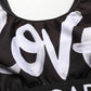 Dolce & Gabbana Black DG Love Yourself Sports Bra Cropped Top