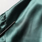 Dolce & Gabbana Dark Green Silk Satin Blouse Neck Tie Top