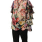 Dolce & Gabbana Multicolor Floral Tie-Neck Silk Chiffon Blouse Top
