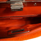 Fendi Orange Leather and Shearling Mini Peekaboo Top Handle Bag