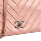 Chanel Small Classic Double Flap Bag Light Pink Chevron