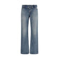 Alexander McQueen Blue Cotton Straight-Leg Jeans