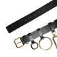 Dolce & Gabbana Black Calf Leather Gold Metal Buckle Men Belt