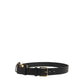 Dolce & Gabbana Black Calf Leather Gold Metal Buckle Men Belt