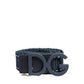 Dolce & Gabbana Blue Cotton Canvas DG Logo Metal Buckle Belt
