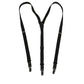 Dolce & Gabbana Black Cotton Leather Elastic Y-back Metal Clips Suspender