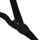 Dolce & Gabbana Black Cotton Leather Elastic Y-back Metal Clips Suspender