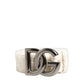 Dolce & Gabbana White Cotton Fleece DG Logo Metal Buckle Belt