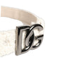 Dolce & Gabbana White Cotton Fleece DG Logo Metal Buckle Belt