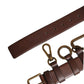Dolce & Gabbana Brown Calfskin Leather Gold Metal Buckle Belt