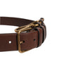Dolce & Gabbana Brown Calfskin Leather Gold Metal Buckle Belt