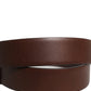 Dolce & Gabbana Brown Calfskin Leather Gold Metal Buckle Belt