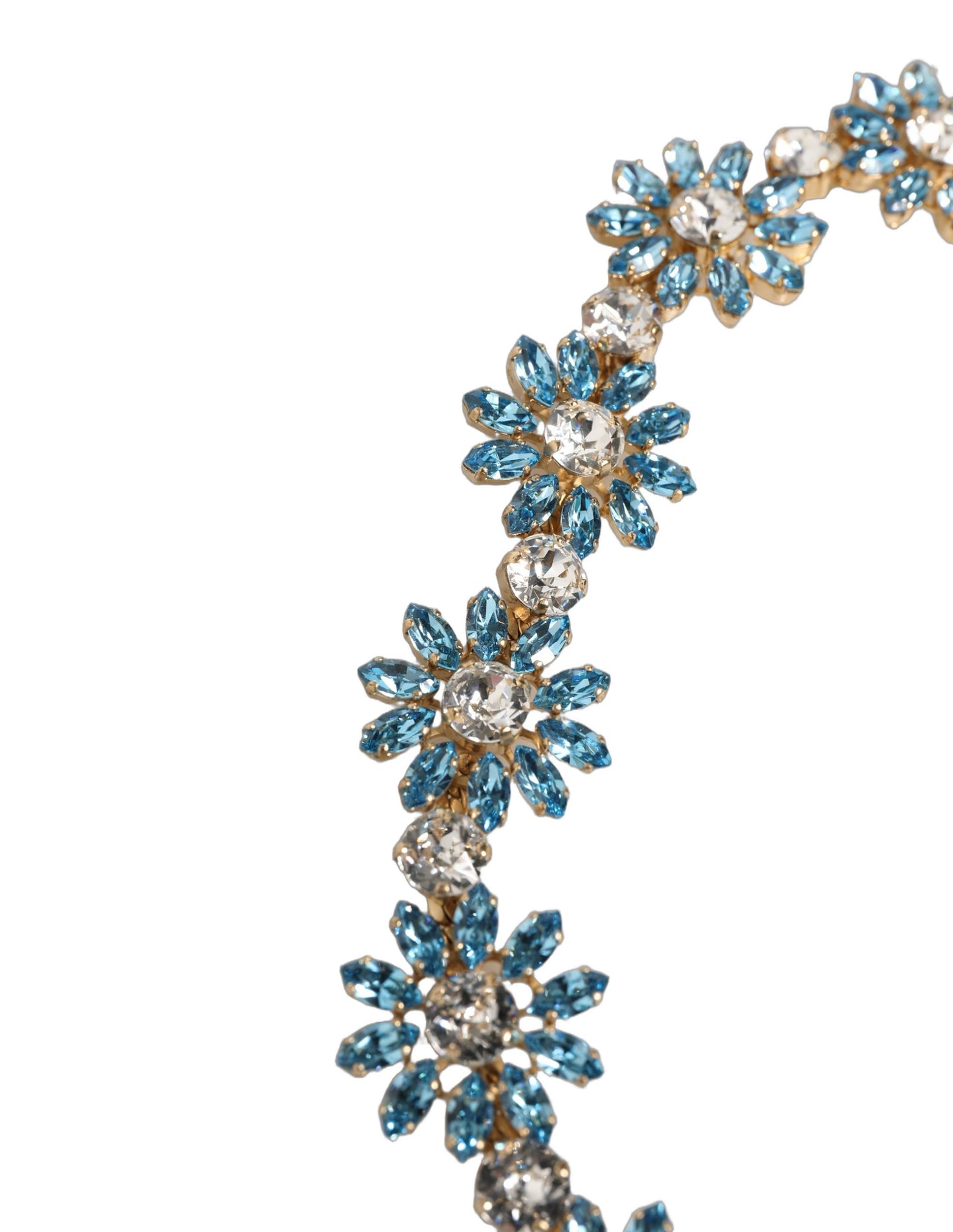 Dolce & Gabbana Green Leather Daisy Crystal Embellished Waist Belt