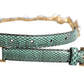 Dolce & Gabbana Green Leather Daisy Crystal Embellished Waist Belt