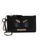Fendi Vitello Liberty Studded Coin Pouch Key Case Ardesia