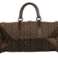 Celine Dark brown and Gold logo duffel