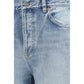 Saint Laurent Blue Cotton Cropped Jeans