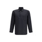 Deperlu Black Linen Dress Shirt