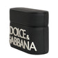 Dolce & Gabbana Case Black PVC Embossed Logo Flip Holder Women Airpods