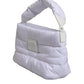 Dolce & Gabbana White Logo Plaque Polyester Quilted Shoulder Borse Bag