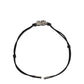 Dolce & Gabbana Black Polyester Cord Silver Tone DG Logo Charm Bracelet