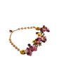 Dolce & Gabbana Gold Brass Mix Fiori Flowers Crystal Chain Necklace