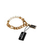 Dolce & Gabbana Gold Brass Pearl Embellished Chain Link Jewelry Bracelet